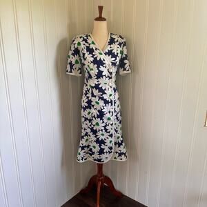 Vintage 60s Carelle Coquette Floral Midi Dress size 8